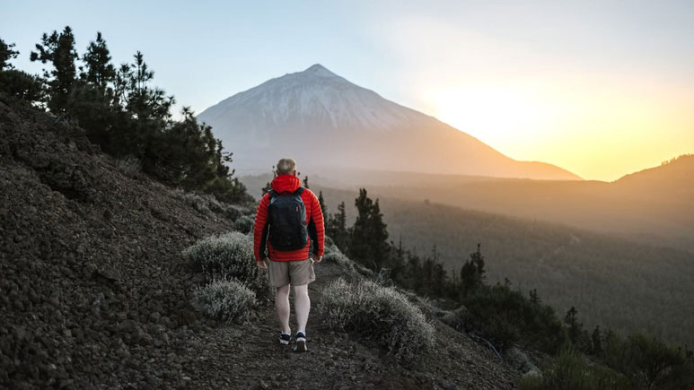 imagen de persona de espaldas caminando por el teide